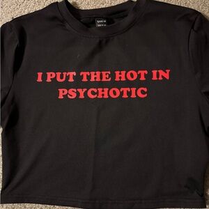 Black Graphic Crop Top Bundle - Red Text